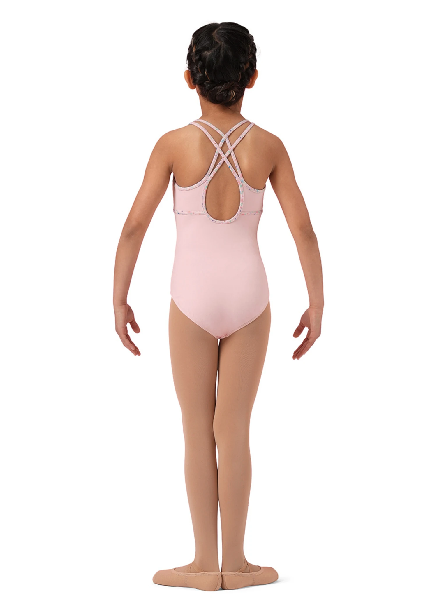 Mirella M1242C Child Floral Double Cross Camisole Leotard 2 Mirella M1242C Child Floral Double Cross Camisole Leotard - Image 2