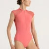 Nikolay Pamela Mesh Cap Sleeve Leotard