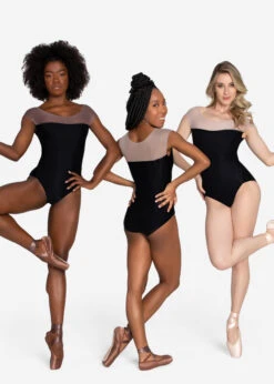 So Danca Alisha Skin Toned Mesh Cap Sleeve Leotard