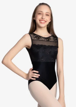 So Danca Child Sybil High Neck Lace Tank Leotard